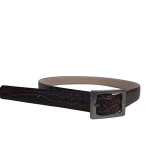 JG HOOK Women’s Leather Belt Size Medium Silver Tone Buckle BELT Style #68348